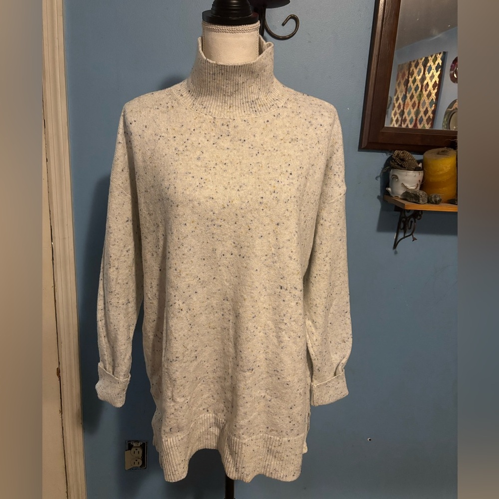 LOFT, Speckled, Mock Neck, Sweater